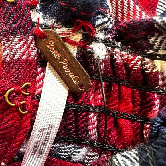 Free People Charlie ruffle plaid top NWT size XS - Picture 10 of 15